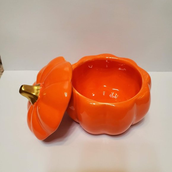Pumpkin Trinket Box, Ceramic Pumpkin, Fall Decor, Autumn Decor, Orange Pumpkin - Picture 3 of 6